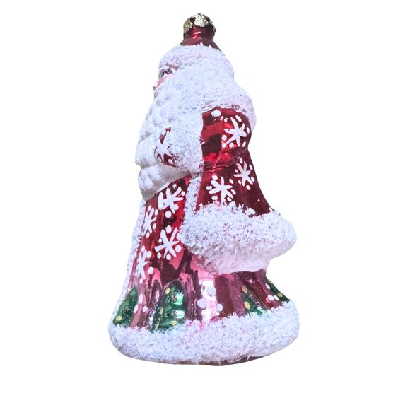 Kris Kringle Santa Hand Blown Glass 5" Christmas Ornament Vintage - Picture 3 of 6